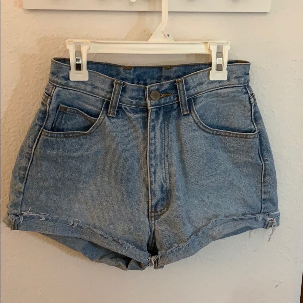 John Galt/Brandy Melville Light Wash Denim Shorts